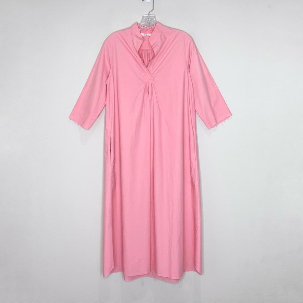 Sula Clothing Dewey Poplin Dress (Sz XS) Cotton A-Line Midi Tunic Sea Pink - Picture 5 of 16